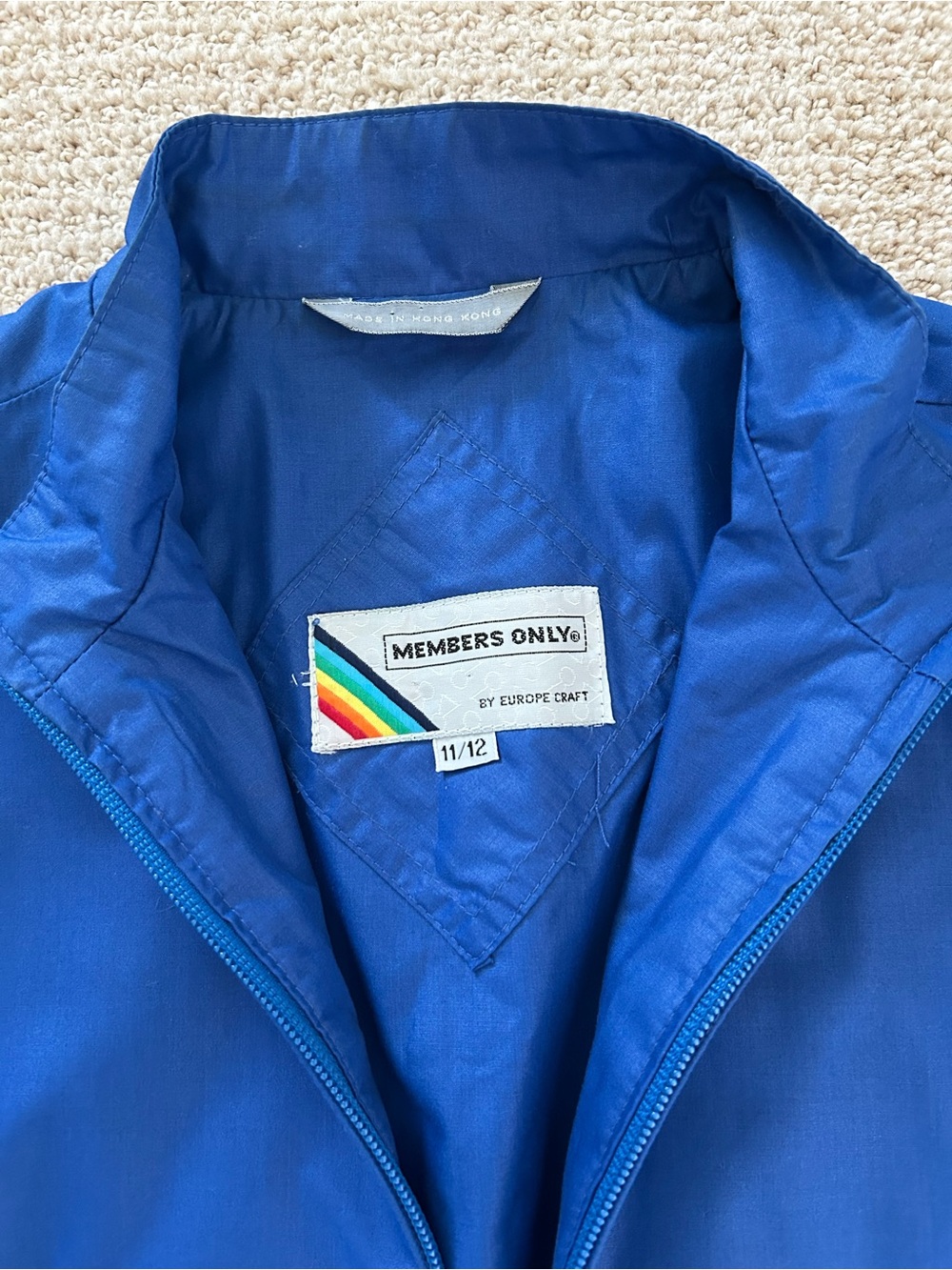 Vintage Blue Members Only jacket by Europe Craft junior/women's size 11/12